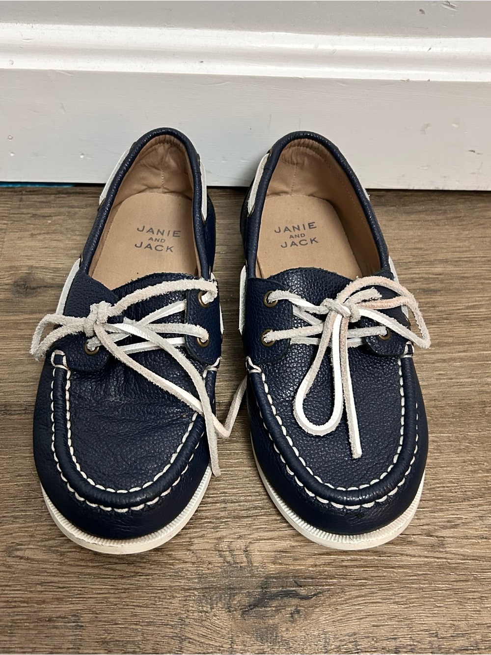 Janie and Jack|Navy Moccasin Boat Shoes sz 13